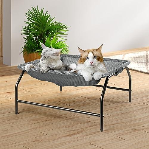 JUNSPOW大型猫用ベッド 【大型猫用】 ペットハンモック（54×54×28cm）、猫用ベッド 通...