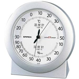 エンペックス気象計 温度湿度計 スーパーEX 温湿度計 置き用 日本製 シャインシルバー EX-2767 12x11.2x4cm｜apm-store
