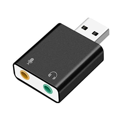 USB オーディオ変換アダプター 外付け サウンドカード USB 3.5mm ミニ ジャック ヘッド...