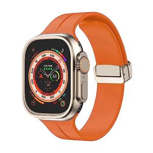 Moran コンパチブル Apple Watch バンド 49mm 45mm 44mm 42mm 41mm 40mm 38mm 磁気吸引バックル?強力な磁バンド、シリコン スポーツ ストラップ 用