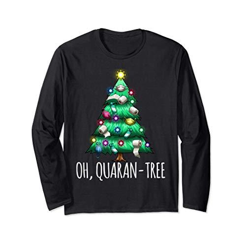 ああ、Quaran-Tree面白いクリスマスツリークリスマス20隔離 長袖Tシャツ