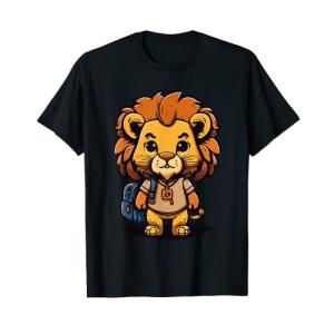 保育園や学校のバックパックとかわいい漫画のライオン Tシャツ｜apm-store