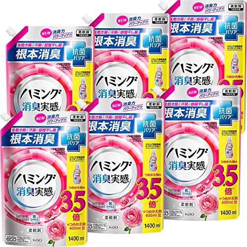 【ケース販売】ハミング消臭実感 柔軟剤 根本消臭+抗菌バリア ローズガーデンの香り 詰替え用1400...