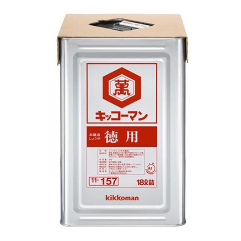 キッコーマン 徳用しょうゆ 18L テンパット缶 (業務用 大容量 醤油 一斗缶 天パッド缶) [5...