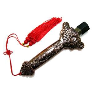 太極拳・カンフー演武用　伸縮健身剣　『龍頭鍔デザイン（赤銅色）』