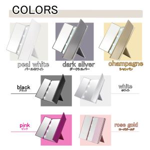 三面鏡 ミラー 卓上 黒 白 ピンク ローズゴ...の詳細画像1
