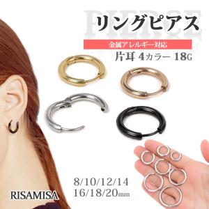 フープピアス ボディピアス 18G 8mm ~ 20mm サージカルステンレス 金属 アレルギー対応 片耳 男女兼用 セグメント リング 軟骨 ダンス イベント 発表会