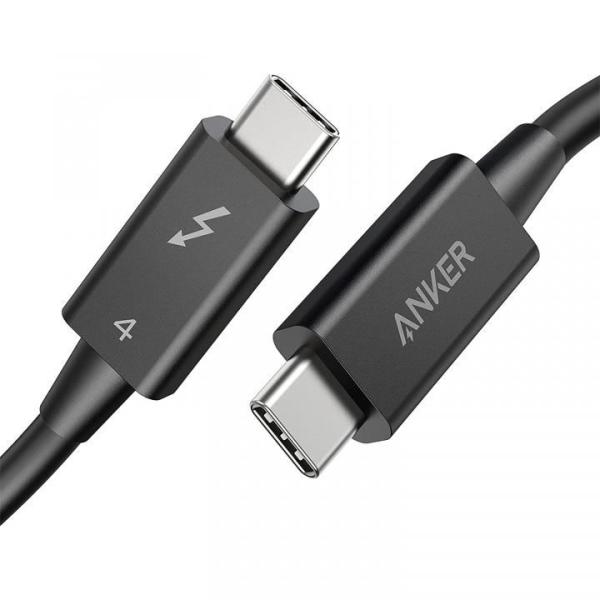 Anker USB-C &amp; USB-C Thunderbolt 4 100W ケーブル ブラック ア...