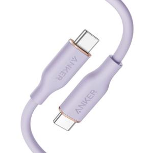 Anker PowerLine III Flow USB-C &amp; USB-C ケーブル 0.9m ライトパープル