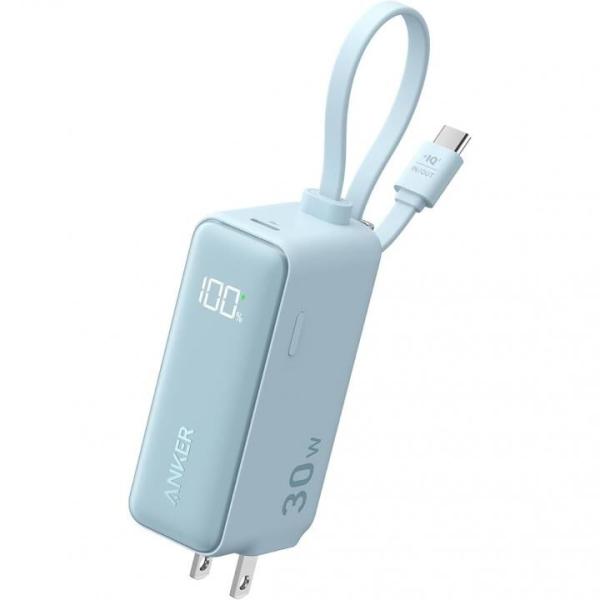 Anker Power Bank (30W, Fusion, Built-In USB-C ケーブル...