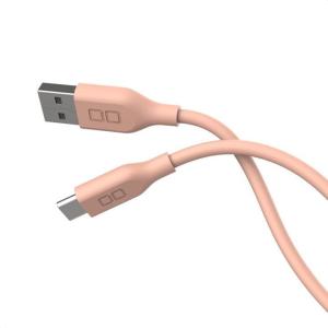 CIO シリコンケーブル USB-A to USB-C 2m ピンク