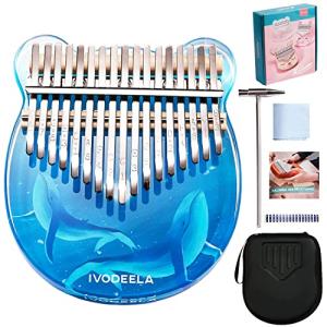 カリンバアクリル17キー 親指ピアノクマの形の外観ポータブルフィンガーピアノ子供と初心者に適し可愛い