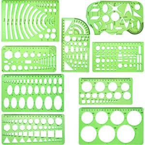 Mollytek 9枚セット 建築士 テンプレート 製図 テンプレート