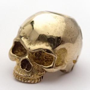 ドクロビーズ スペーサー ドクロ 横穴 約14×9mm 銀古美 【20個】 スカル 骸骨 どくろ