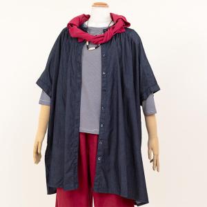 アップルハウス Deクワイチュニック 前開き デニムの詳細画像5