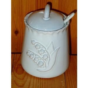 マニー　グランシュマン　すずらんモチーフ　キャニスター　ミュゲ　スプーン付シュガーポット　定形外発送...