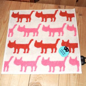 俣野温子 シルエット猫 タオルハンカチ (カラ...の詳細画像1
