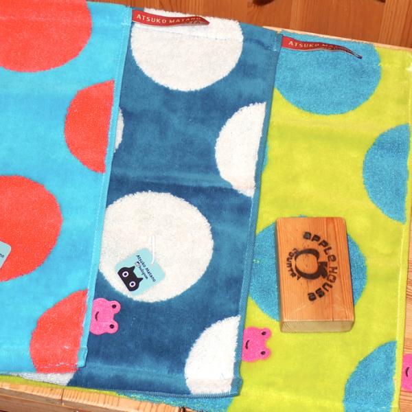 俣野温子　カエル水玉 ウォッシュタオル （カラーを選択してください）　　マルチタオル マタノアツコ ...