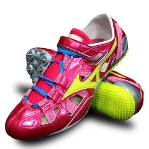 コイケオリジナル 陸上スパイク インクススプリント Rピンク/Fイエロー MIZUNO ミズノ ランスパ 短距離用(8mq15150)｜applesp