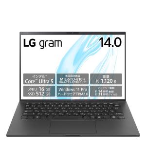 ノートパソコン LG gram 14Z90S-VP55J 14インチ Core Ultra 5 125H メモリ:16GB SSD:512GB Win11 Pro オブシディアンブラック｜applied-net