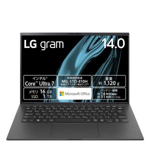 ノートパソコン LG gram 14Z90S-MA78J2 14インチ Core Ultra 7 155H メモリ:16GB SSD:1TB Win11 Home Office搭載 オブシディアンブラック｜applied-net