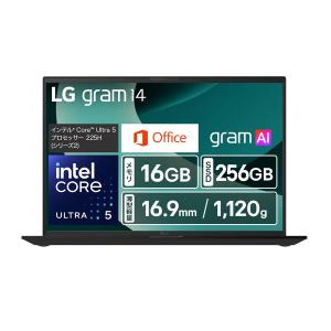 ノートパソコン LG gram 14Z90T-GA52J2 14インチ 1920×1200   Core Ultra 5 225H SSD:256GB メモリ:16GB Win11 Home ブラック 0121-4989027029880-ds｜applied-net