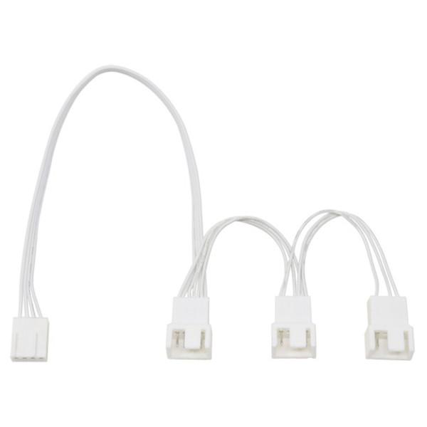 Ainex アイネックス PWMファン用電源3分岐デイジーチェーンケーブル 34cm ホワイト CA...