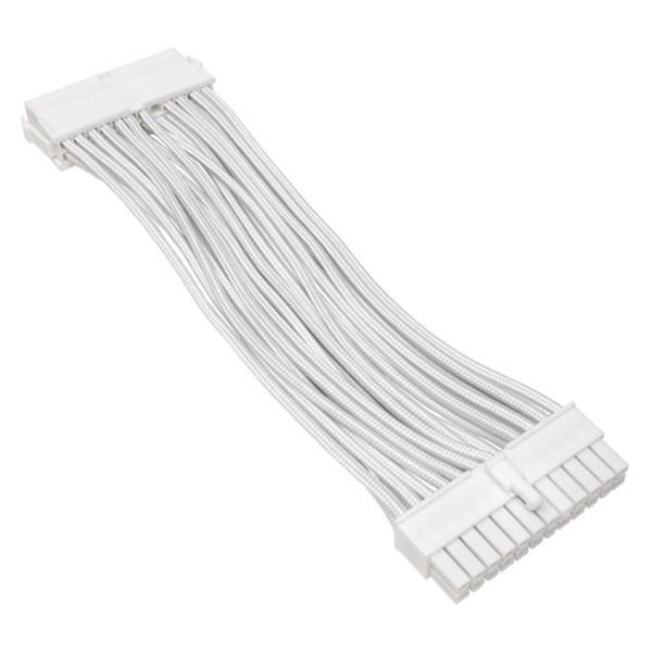 Ainex ATX用電源延長スリーブケーブル 15cm ホワイト WAX-2415V-WH -お取り...