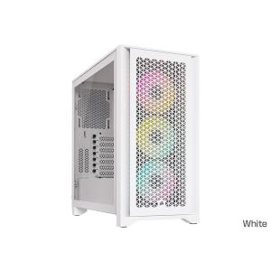 Corsair コルセア PCケース iCUE 4000D RGB Airflow Mid-Tower, True White CC-9011241-WW -お取り寄せ- 0137-0840006694328-ds｜applied-net