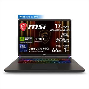MSI ゲーミングノートPC Vector-17-HX-AI-A2XWHG-6359JP 17インチ 240Hz Core Ultra 9 275HX Geforce RTX 5070 Ti Laptop Win11 Pro｜applied-net
