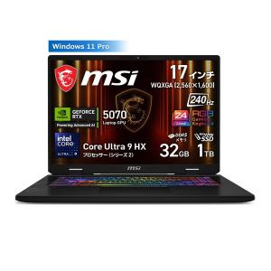 MSI ゲーミングノートパソコン Crosshair-17-HX-AI-D2XWGKG-6759JP 17インチ 240Hz Core Ultra 9 275HX GeForce RTX 5070 Laptop SSD:1TB｜applied-net