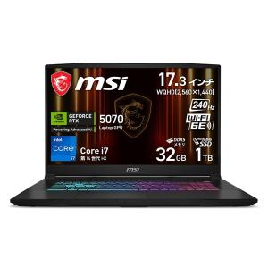 MSI ゲーミングノートパソコン Katana-17-HX-B14WGK-6559JP 17.3インチ 240Hz Core i7 14650HX GeForce RTX 5070 Laptop SSD:1TB｜applied-net