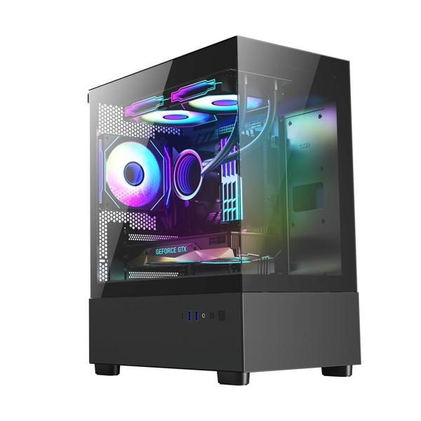 恵安 KEIAN PCケース 強化ガラス KX-M03-BK MicroATX対応 -お取り寄せ- ...