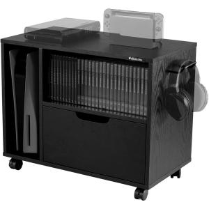 Bauhutte ゲーム機収納ラック キャビネットタイプ ブラック BHS-640G-BK 幅25.5x奥行60x高さ68.5〜91.5cm(伸縮機能) -メーカー直送- 0397-4582708764485-ds｜applied-net
