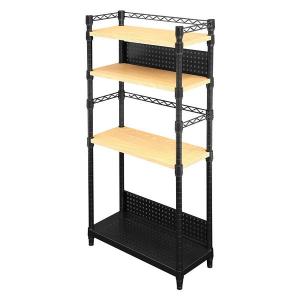 Bauhutte バウヒュッテ デスクサイドラック BHS-600SM-WD 埃の侵入を軽減 衝撃からパソコンを守る 排熱を阻害しにくいパンチング棚板 ウッド -メーカー直送-｜applied-net