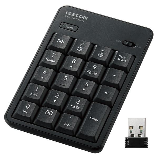 ELECOM エレコム TK-TDM022SKBK テンキー ワイヤレス 無線 USB接続 抗菌 静...