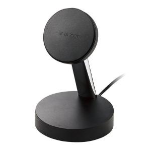 ELECOM エレコム W-MS02BK ワイヤレス充電器 7.5W マグネット式 スタンドタイプ 縦置き/横置き両対応 ケーブル一体(1.5m) ブラック -お取り寄せ品-｜applied-net