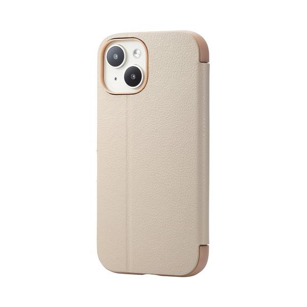 ELECOM エレコム PM-A23APLFYJ3GB iPhone 15 レザーケース 手帳型 磁...
