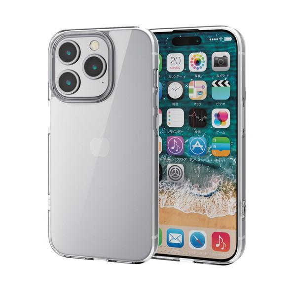 ELECOM エレコム PM-A23CHVCKCR iPhone 15 Pro ハイブリッドケース ...