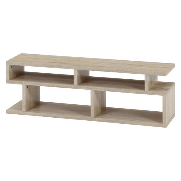 不二貿易 S字型TV台 120幅 オーク 商品CD51490 【代引・日時指定・キャンセル不可・北海...