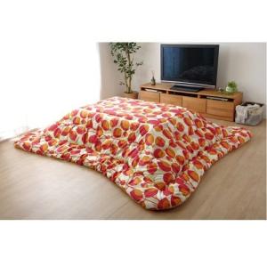 イケヒコ こたつ布団 正方形大 国産 リーフ柄 掛け単品 レッド 約205×285cm カジュアル レッド 6022359  -お取り寄せ品-｜applied-net