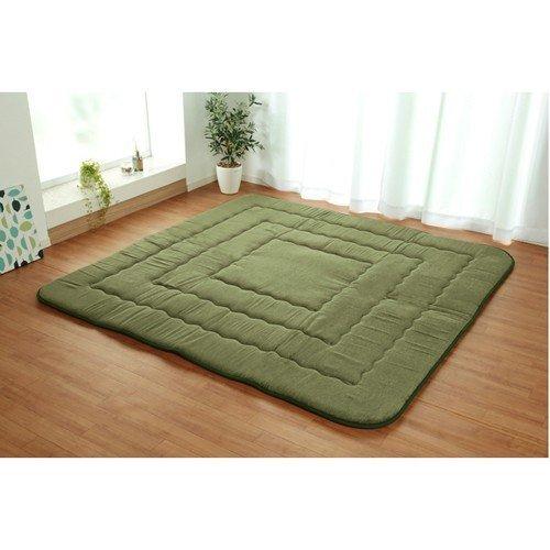 イケヒコ こたつ布団 長方形大 撥水ラグ ふっくらタイプ グリーン 約190×240cm 無地 グリ...