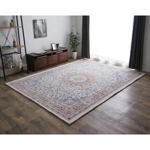 イケヒコ ラグ マット クラシック柄 ベージュ 約185×185cm 滑り止め付き カジュアル ベージュ 4957929  -お取り寄せ品-｜applied-net