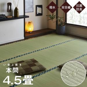 イケヒコ 純国産 い草 上敷き はっ水 カーペット 双目織 本間4.5畳 (約286×286cm) シンプル 1104584  -お取り寄せ品-