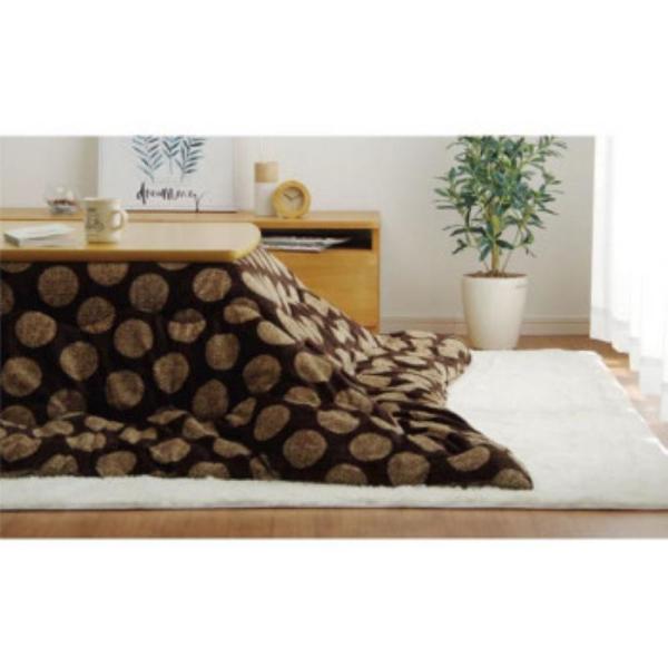 イケヒコ こたつ布団 洗える 正方形 ずれないひも付き 無地調 モダン シンプル ブラウン 約190...