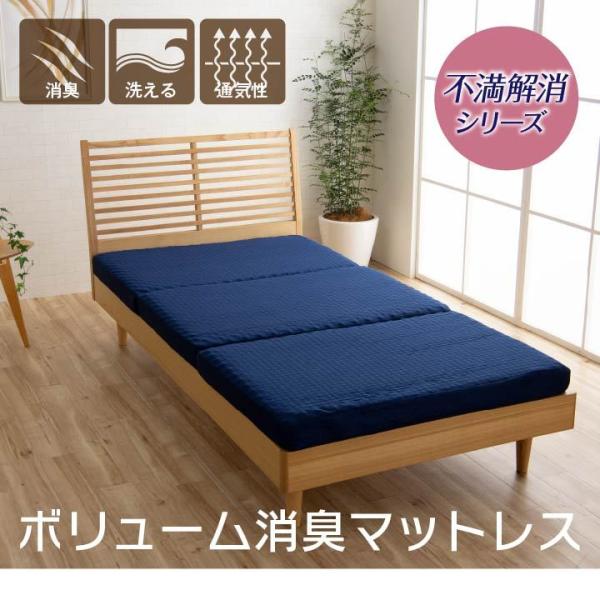 イケヒコ 寝具 高反発マットレス 消臭 通気性 洗えるカバー付き 収納便利 ボリューム 耐圧分散 ダ...