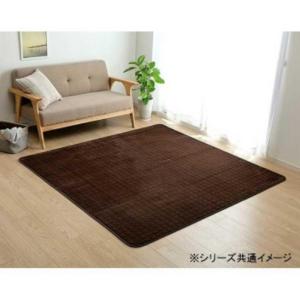 イケヒコ ラグ 滑りにくい 暖かい 保温 蓄熱 断熱 アルミ 無地 ブラウン 約130×185cm ホットカーペット対応 シンプル ブラウン 4959169  -お取り寄せ品-｜applied-net