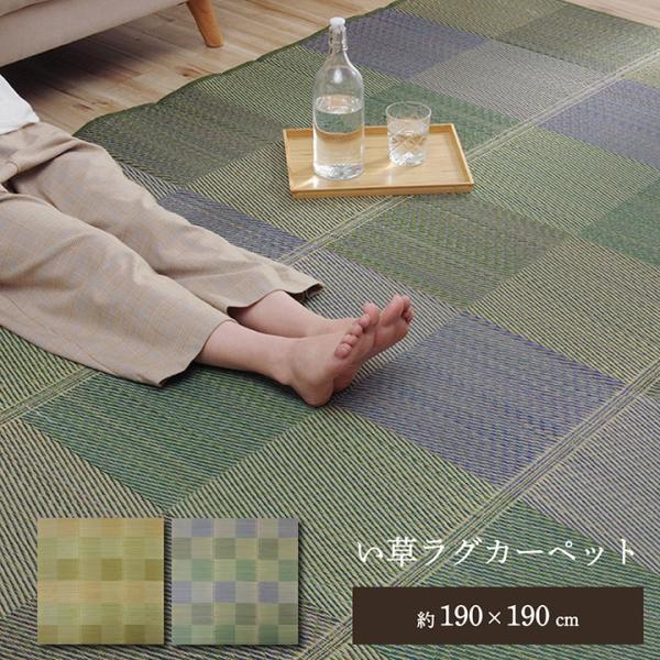 イケヒコ ラグ い草 モダン 撥水 自然素材 滑り止め 不織布 抗菌防臭 防ダニ ブラウン 約190...
