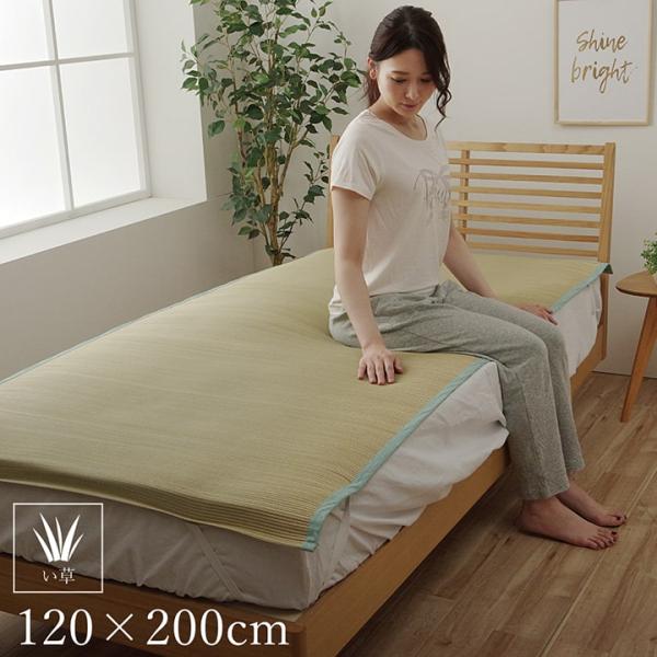 イケヒコ 国産 い草 敷きパッド さらさら 涼しい 消臭 四隅バンド付き セミダブル 約120×20...