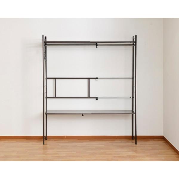 超頑丈フレキシブルラック ワイド SF-701W（DBR) ダークブラウン 茶色 壁面収納 ハンガー...